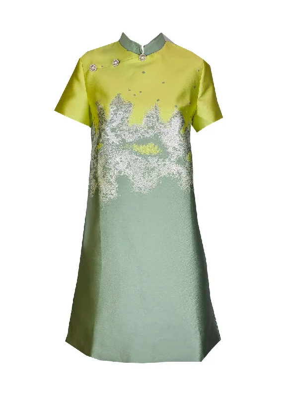 1240054 Mandarin Collar Short Sleeve Cheongsam *Last Piece