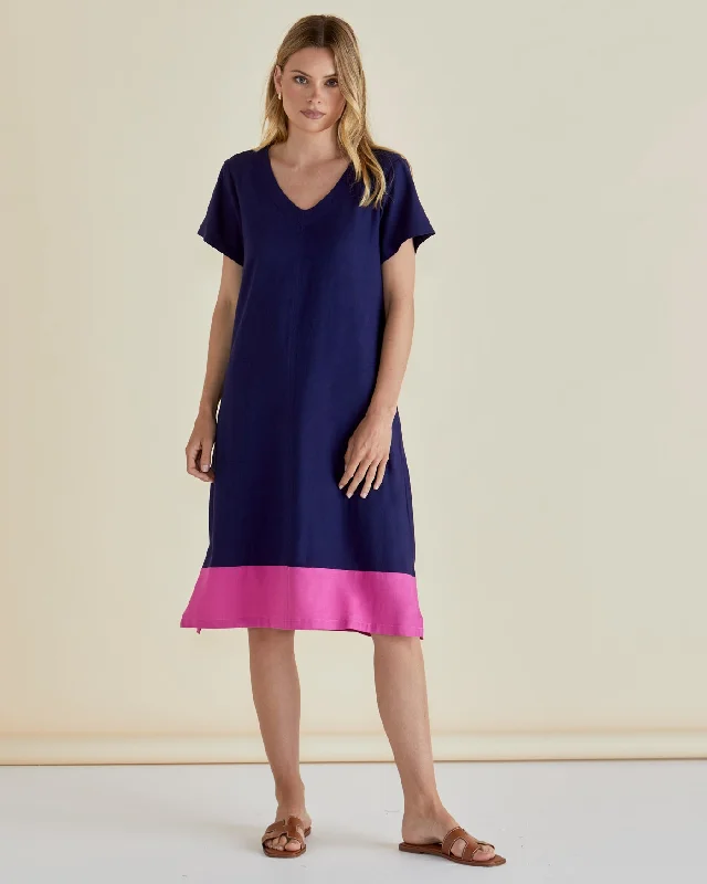 Betty Basics Elwood Dress Navy Pink