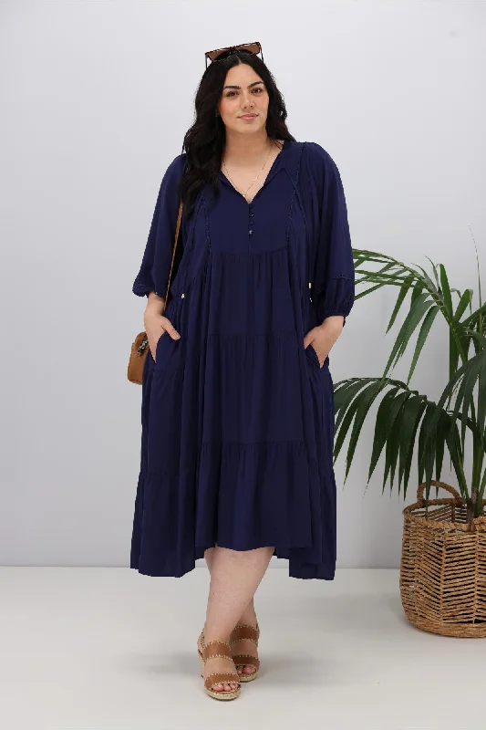 Boho Australia Harley Tier Dress Navy