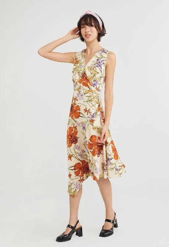 Ceria Floral Deep-V Dress