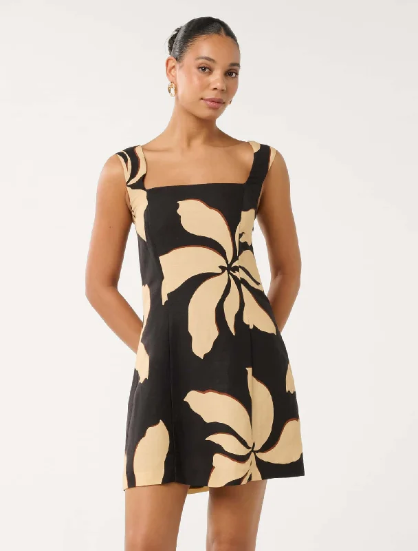 Cynthia Shirring Back Mini Dress