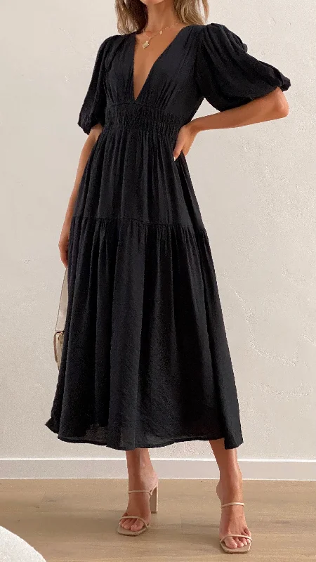 Erin Midi Dress - Black