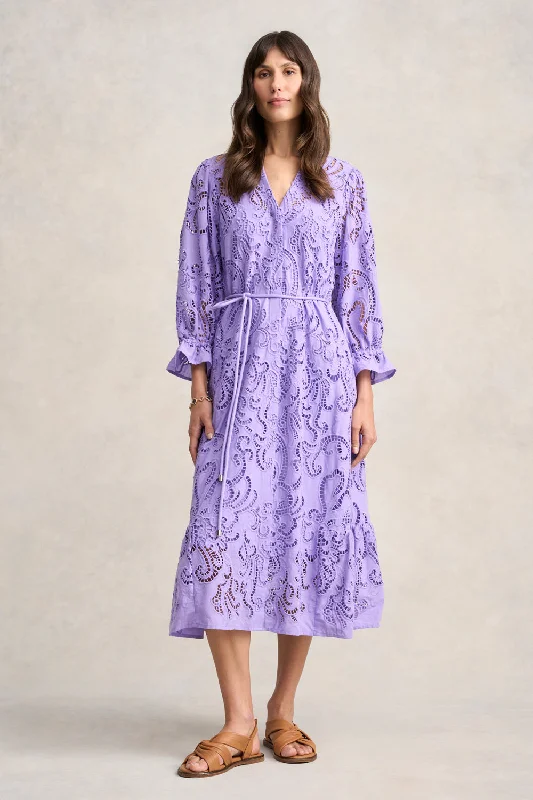 Broderie Lace Dress - Lilac