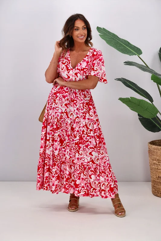 Fria Carmen Maxi Dress Red