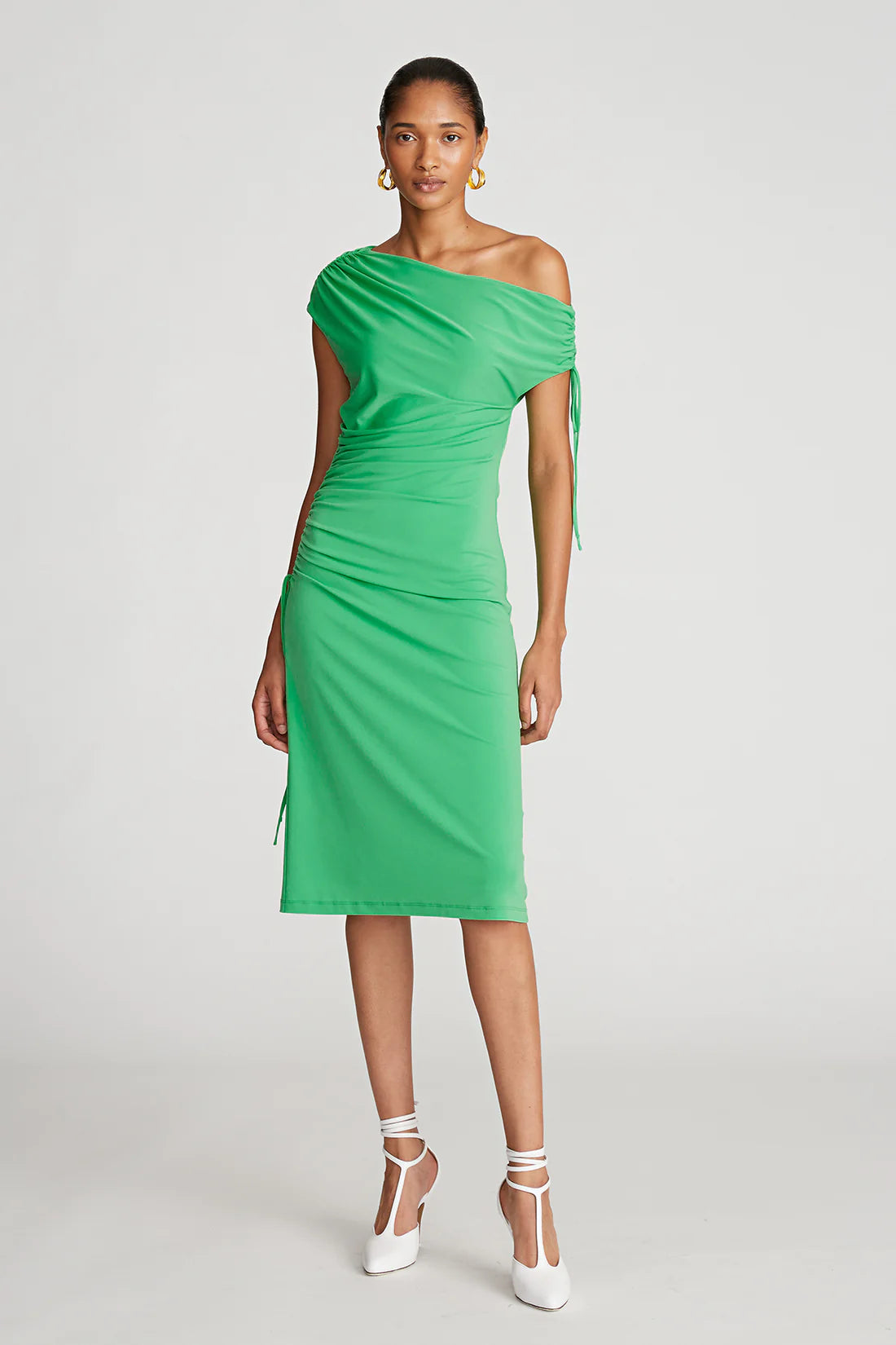 Lenia Stretch Jersey Dress - Citrus Green