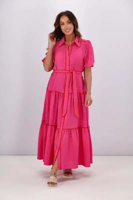 Lillie & Mia Annabel Maxi Dress Hot Pink