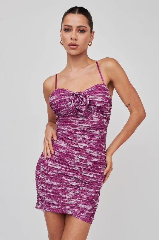 Margarita Rose Bust Mini Dress Sparkle Magenta