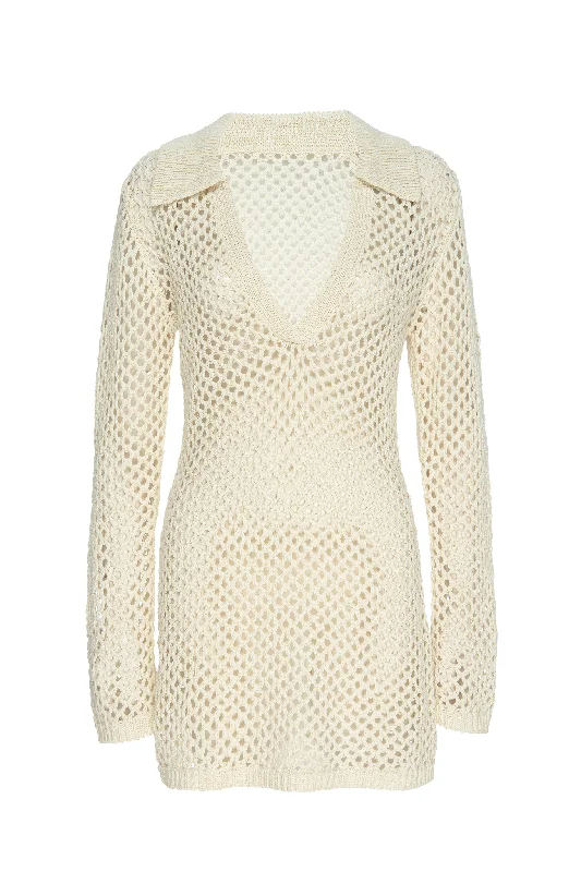 Newport Dress - Ivory Crochet