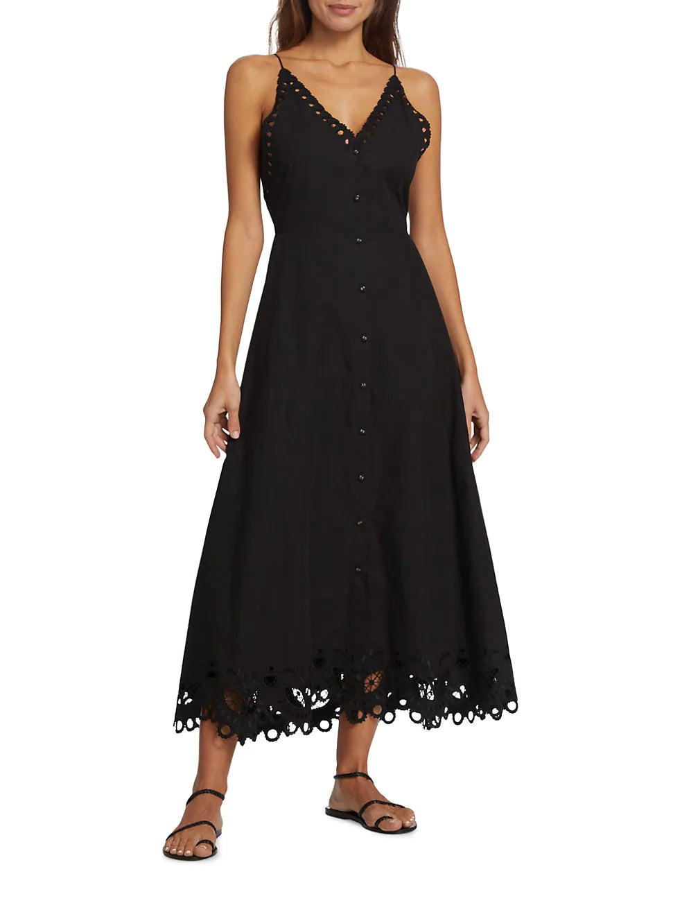 Nima Eyelet Dress - Black