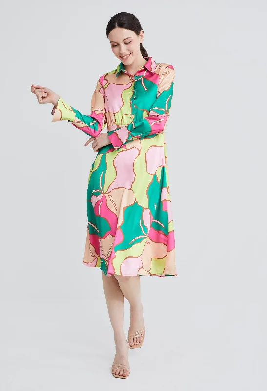 Picasso Floral Petal Shirt Dress