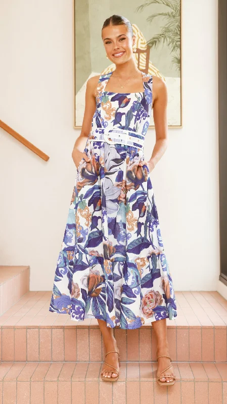 Reba Maxi Dress - Blue Floral