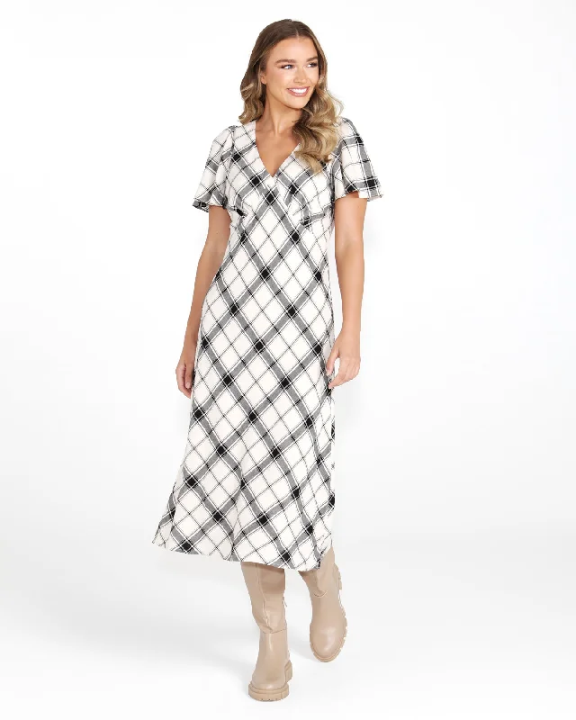 Sass Valentina Bias Midi Dress Check