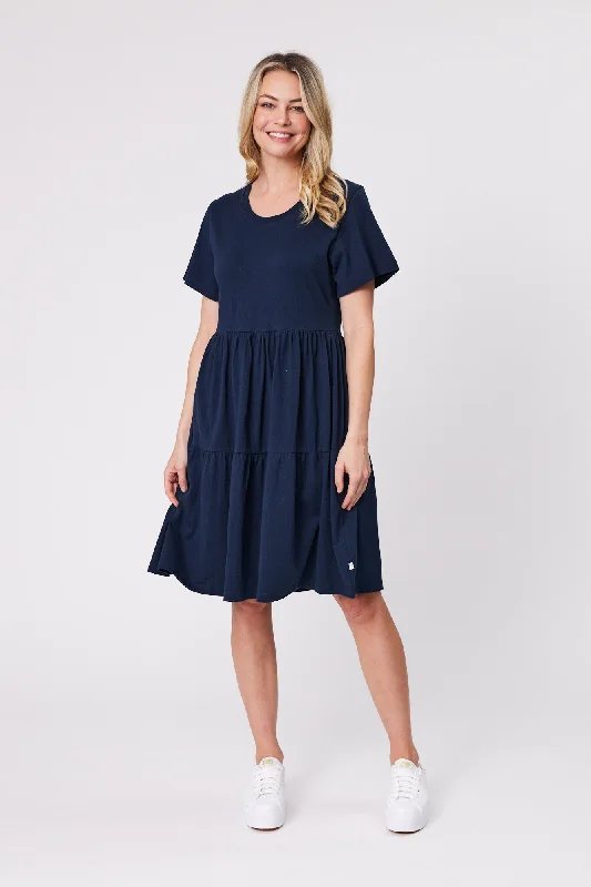 Shine On Essentials Empire Line Dress Navy