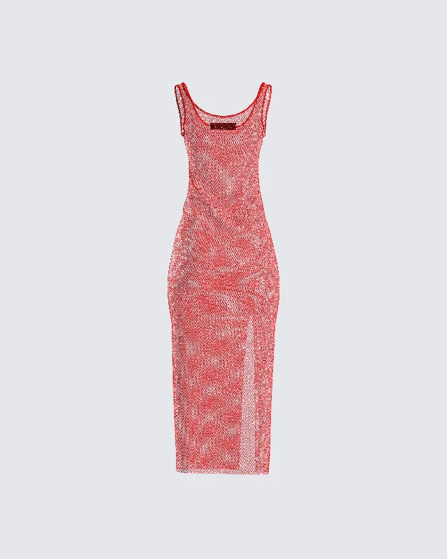 Skye Red Shimmer Dress