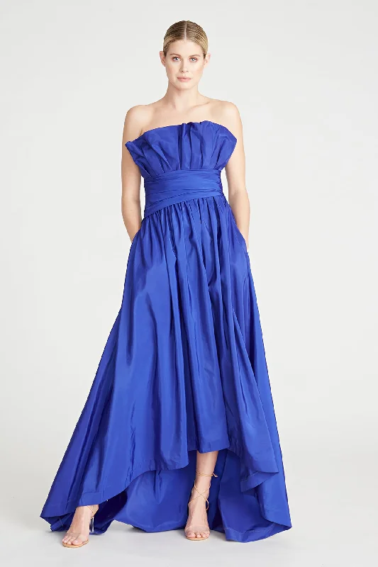 Strapless Tafetta Long Dress - Azurite