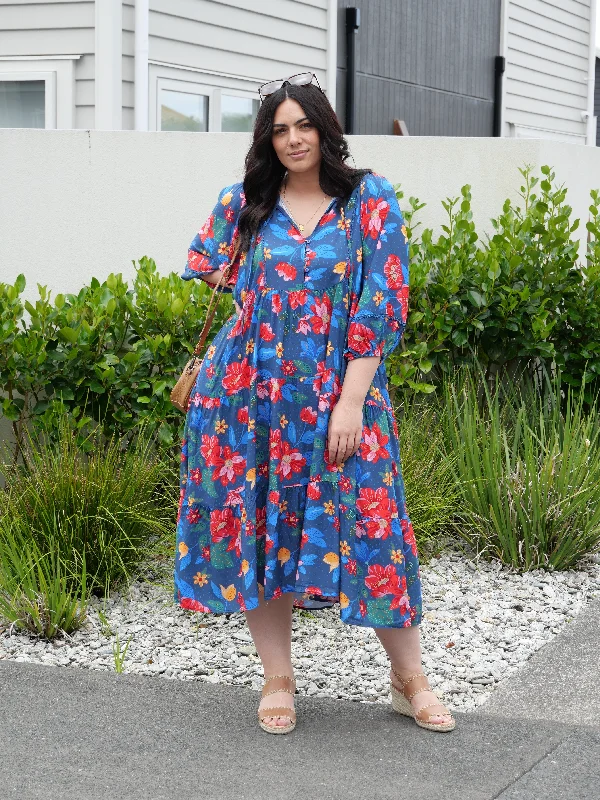 Sunday Boho Ashley Dress Navy Floral