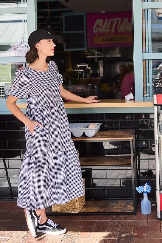 Swanndri Shelly Maxi Dress Black/White Gingham