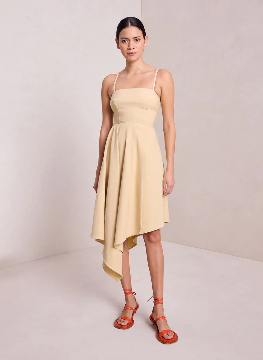 Verona Stretch Linen Dress - Dune