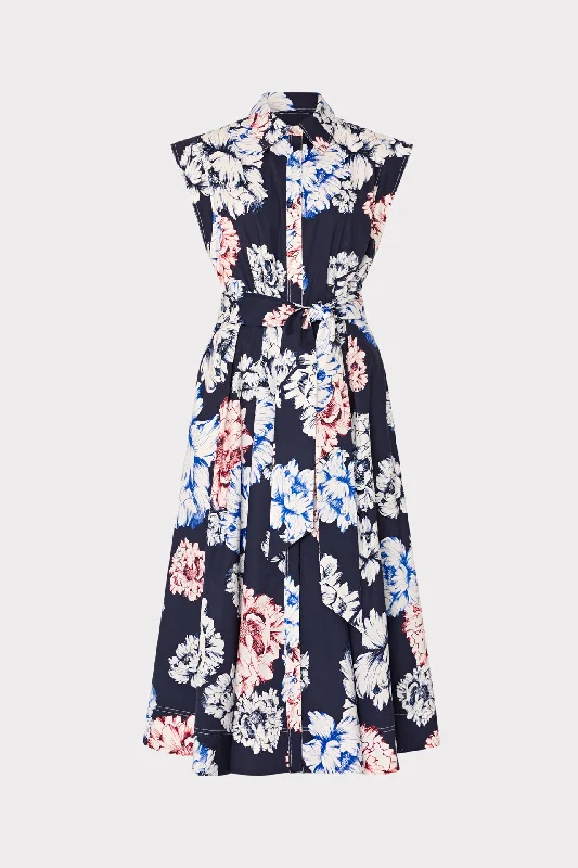 Jules Printed Poplin Midi Dress