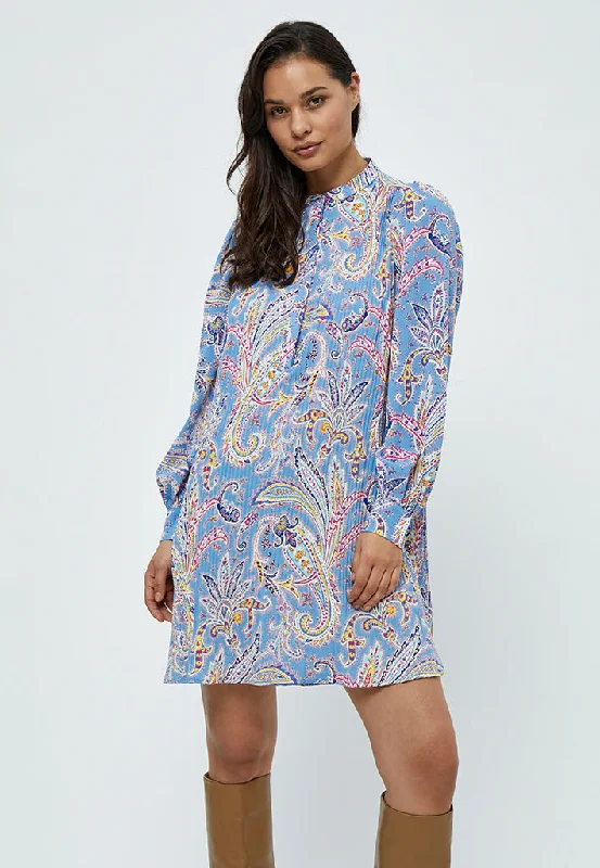 Mitzi Midi Dress - Marina Blue Print