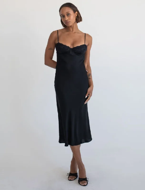 Negroni Midi Dress | Black Bamboo