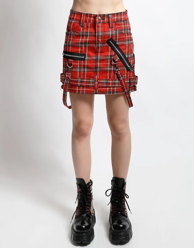 BONDAGE SKIRT RED PLAID