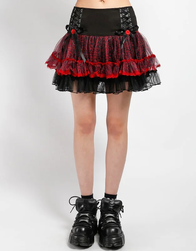 TUTU SKIRT RED LEOPARD